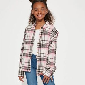 Nova Kids Pink and Brown Plaid Shirt